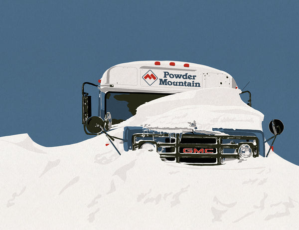 Powder Country Ski Bus Fine Art Print