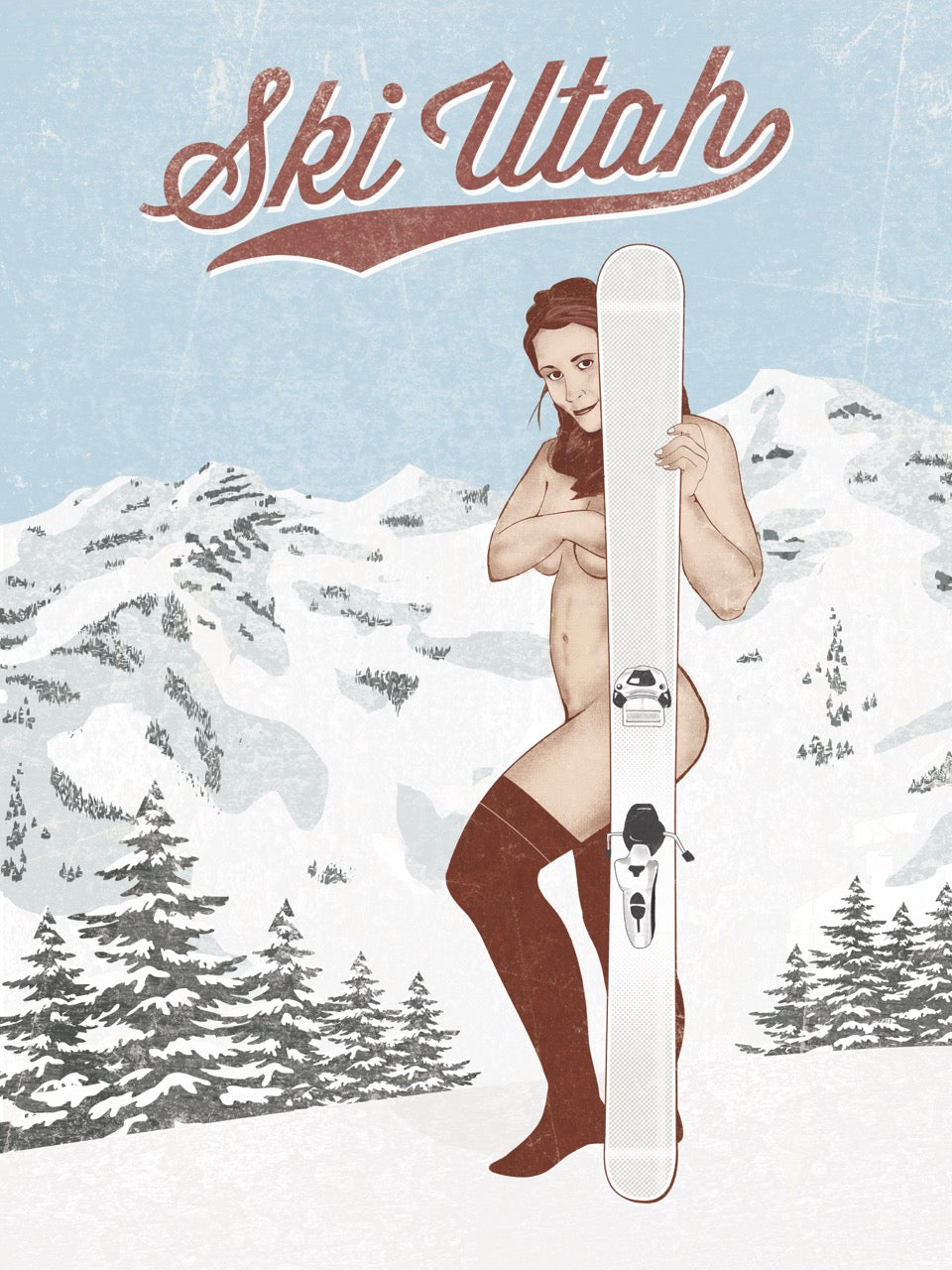 Ski Utah Ski Bunny Print