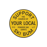 Support Your Local Ski Bum Circle Sticker