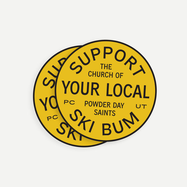 Support Your Local Ski Bum Circle Sticker Pack
