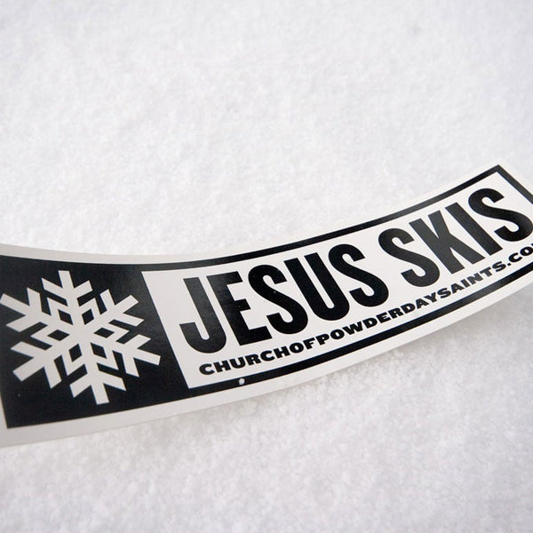 Jesus Skis Sticker - Pack of 2